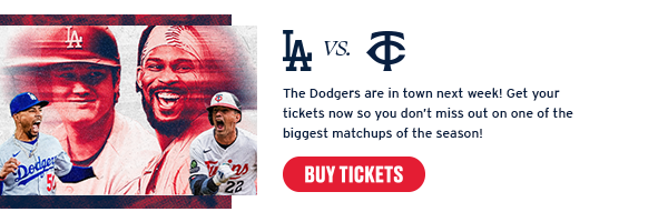 The Dodgers are in town next week! Get your tickets now so you don’t miss out on one of the biggest matchups of the season! Buy Tickets.