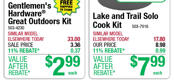 Lake and Trail Solo Cook Kit - ONLY $7.99 After Rebate*!