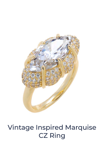 Vintage Inspired Marquise CZ Ring
