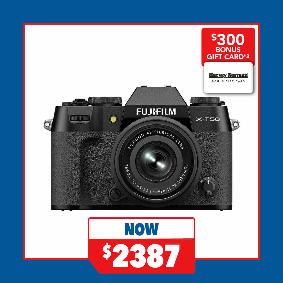Fujifilm X-T50 Mirrorless Camera with 15-45mm Lens