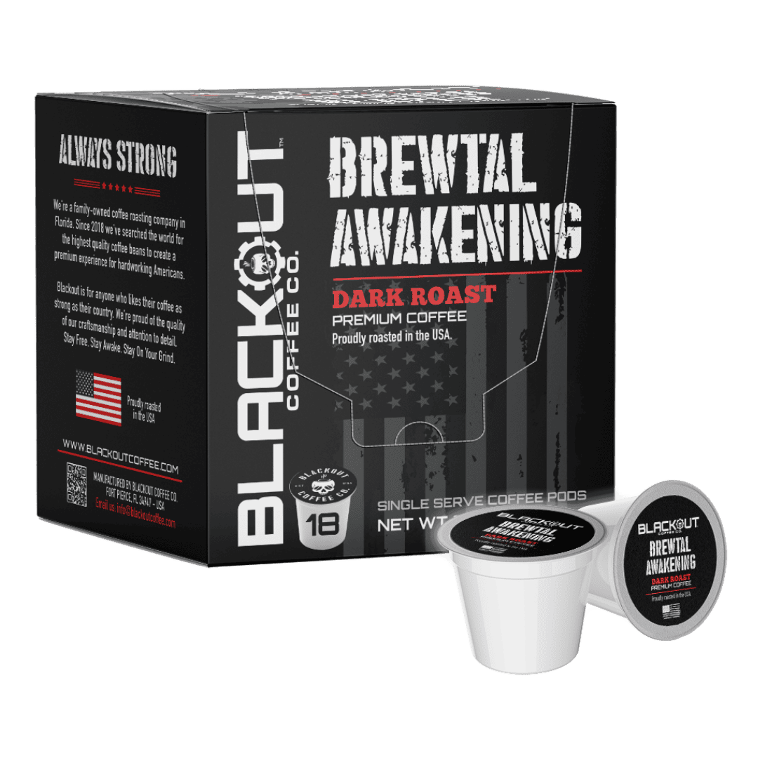 Image of BREWTAL AWAKENING DARK ROAST COFFEE PODS 18CT