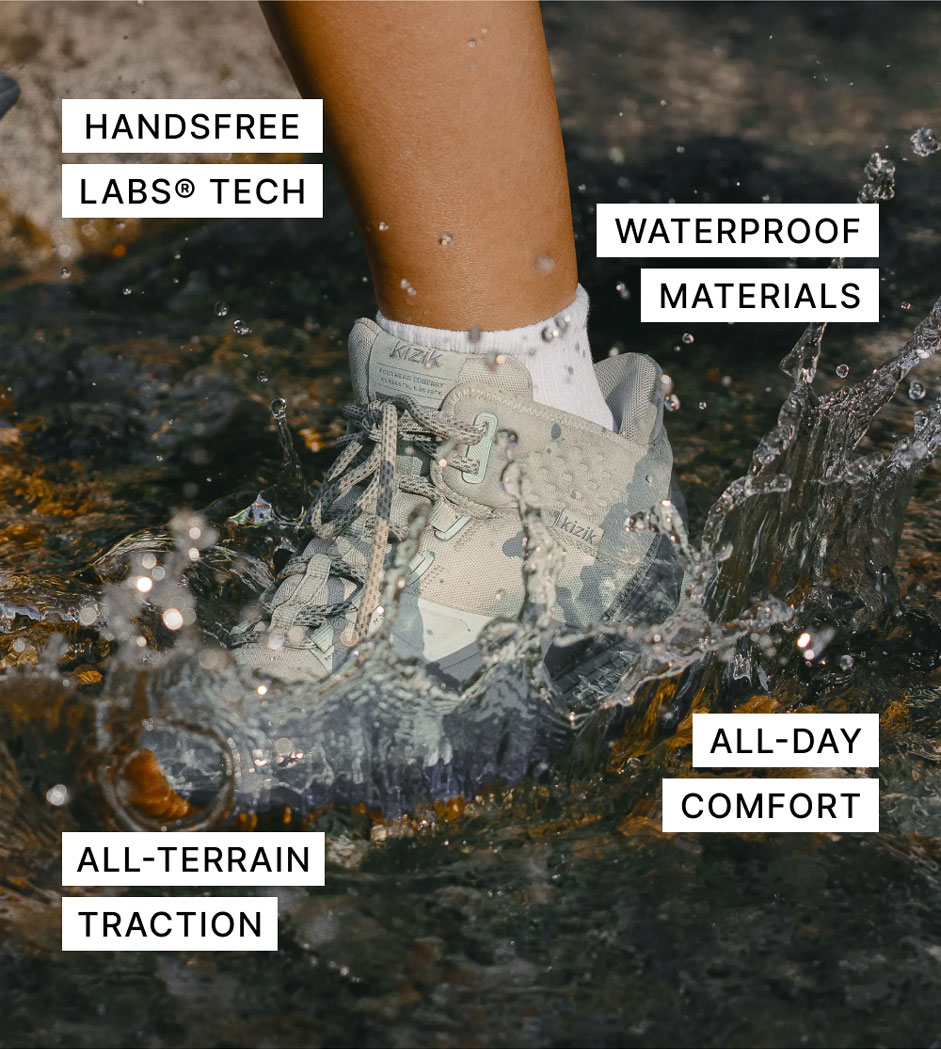 HandsFree LABS® tech Waterproof materials All-day comfort All-terrain traction