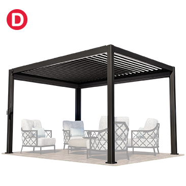 Mirador 10' x 13' Grey Adjustable
Louvered Aluminum Pergola