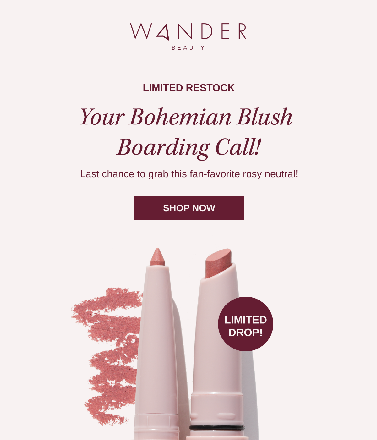 Your Bohemian Blush Boarding Call