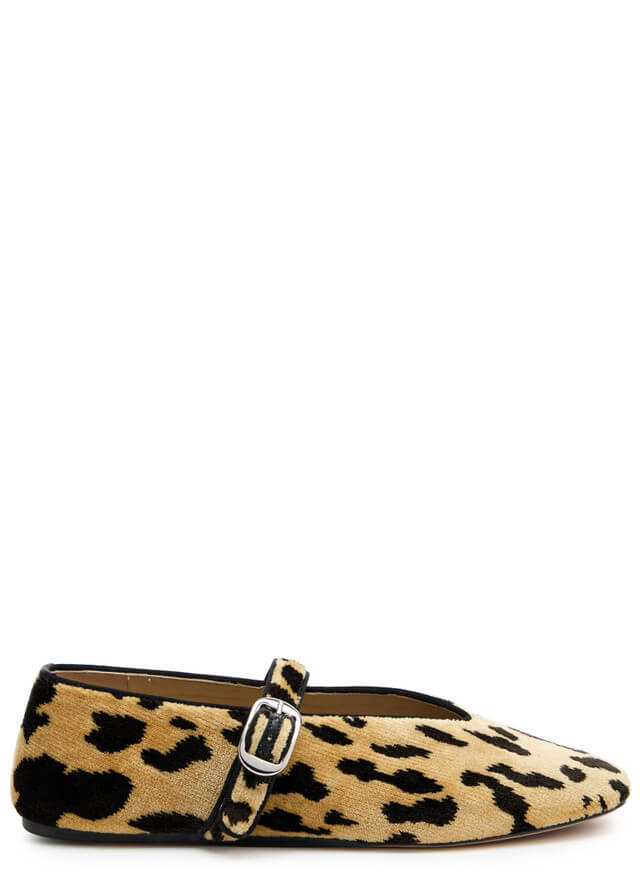 LE MONDE BERYL Stella leopard-print velvet ballet flats