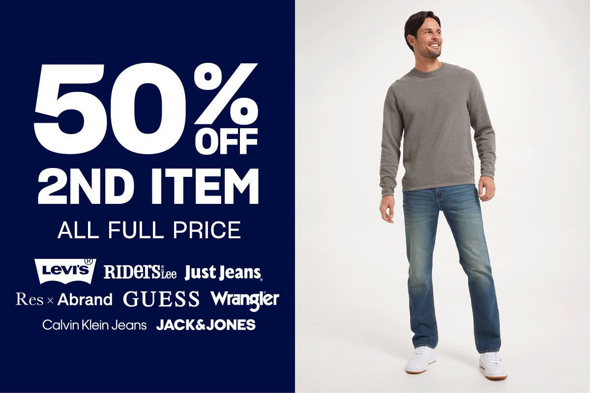 50% Off 2nd Item. All Full Price.
