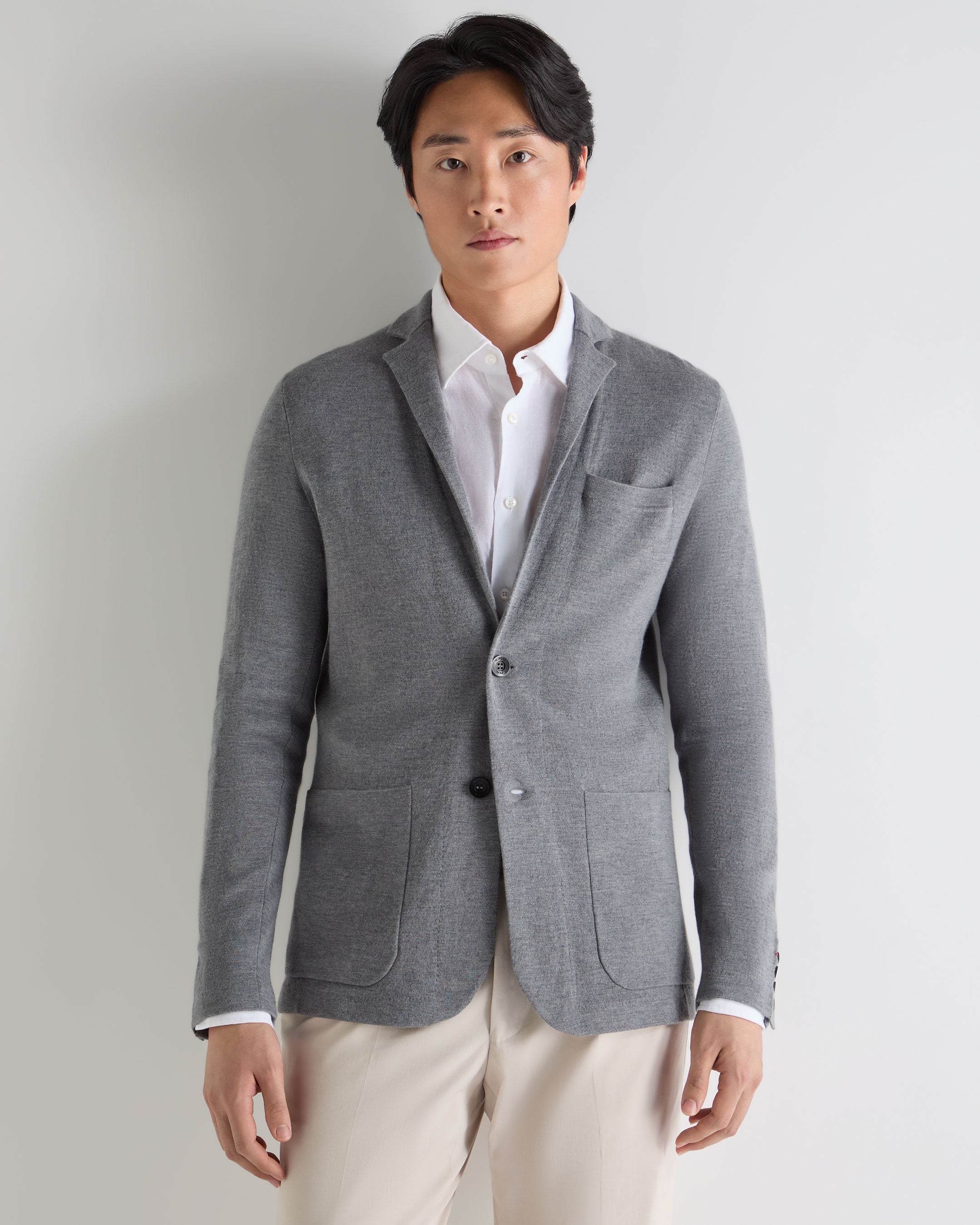 Image of Men's Marlborough Fine Gauge Cashmere Jacket Graphite Grey