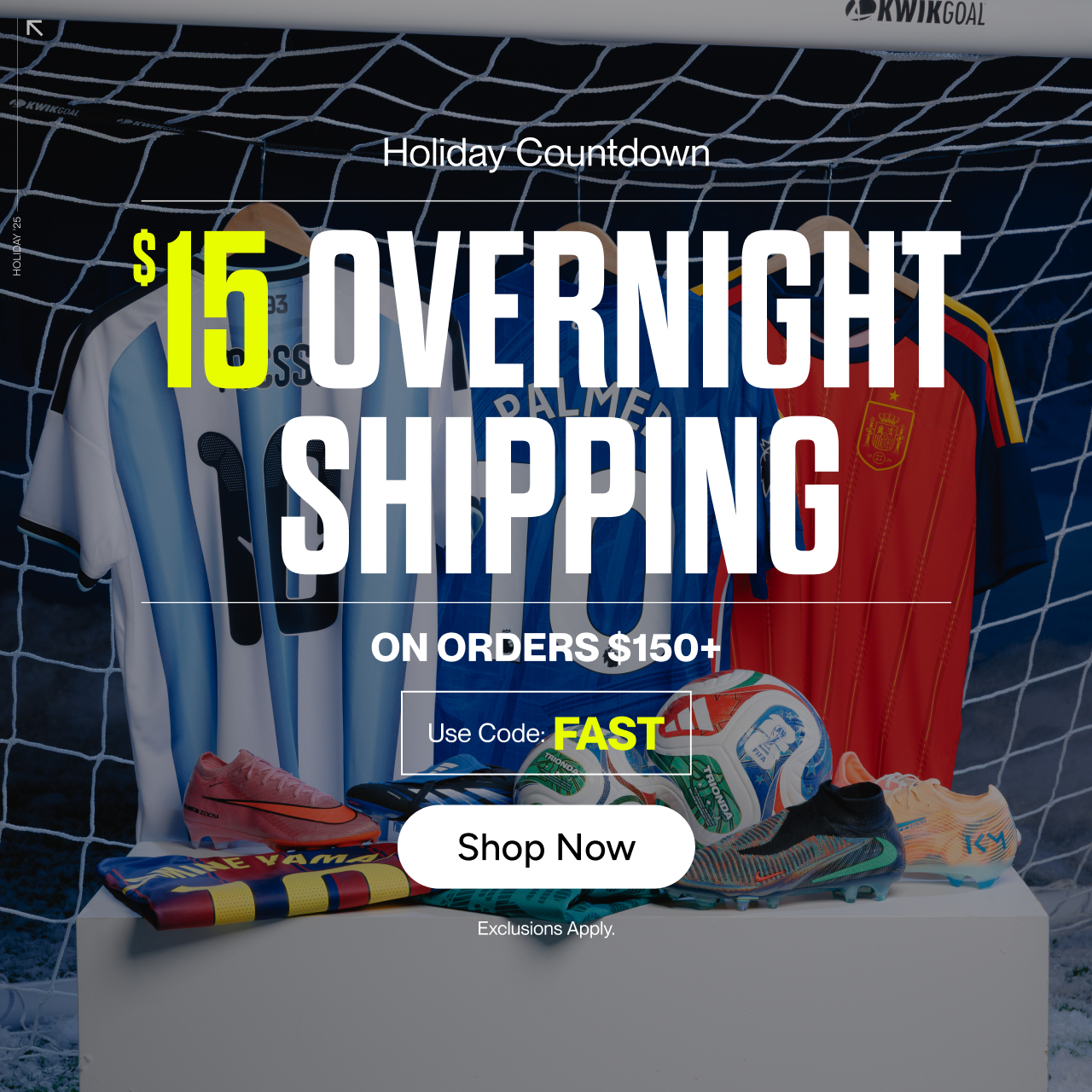 $15 overnight shipping on orders $150+