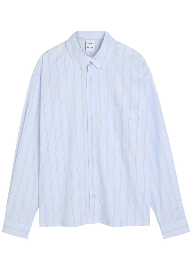 WON HUNDRED Maza striped cotton-poplin shirt