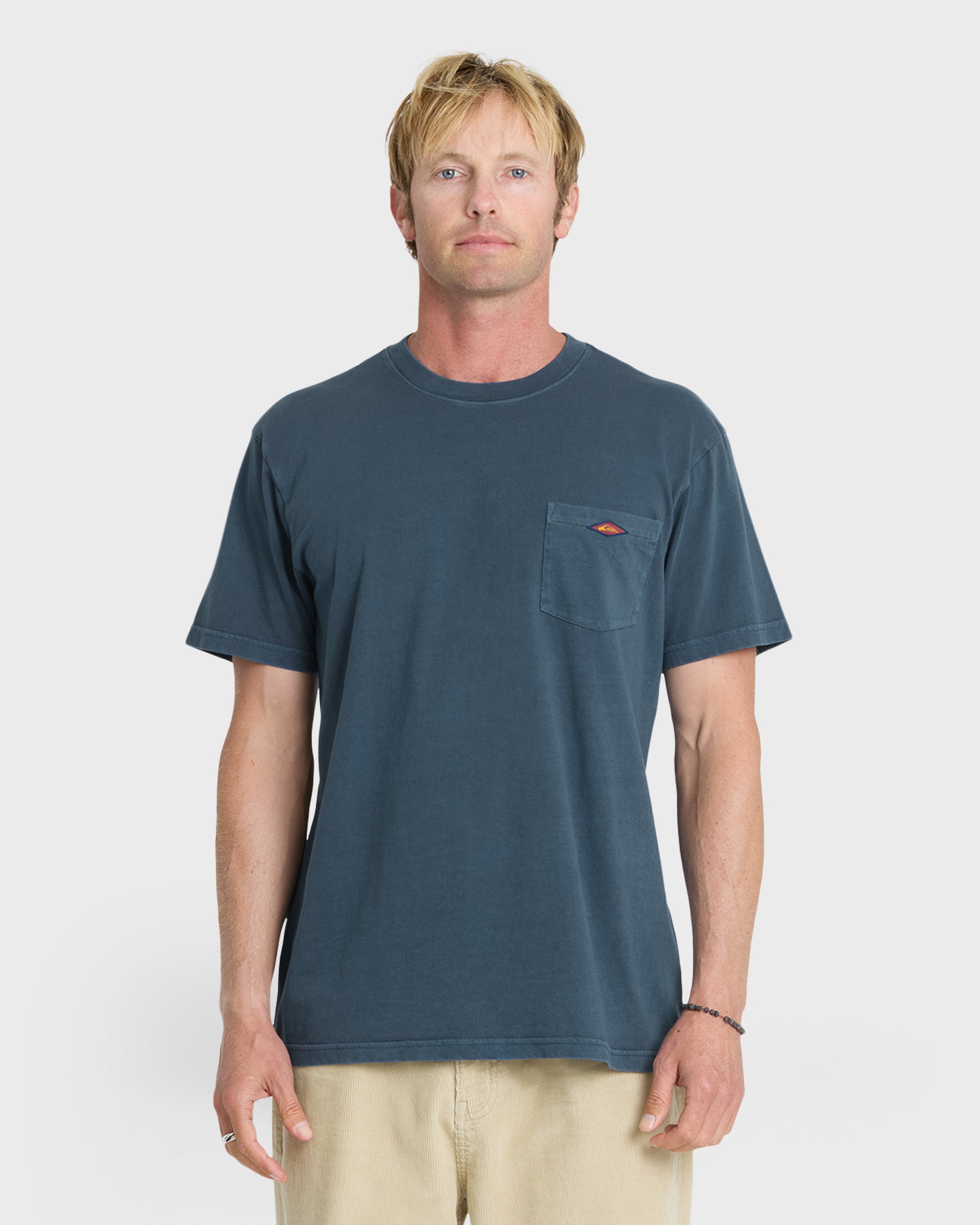 Image of Saltwater Pigment-Dyed Short Sleeve Pocket Tee - Dark Denim