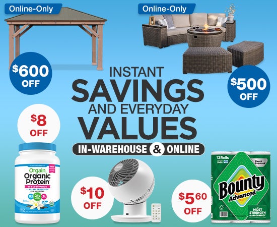 Member Only Savings in Warehouse and online