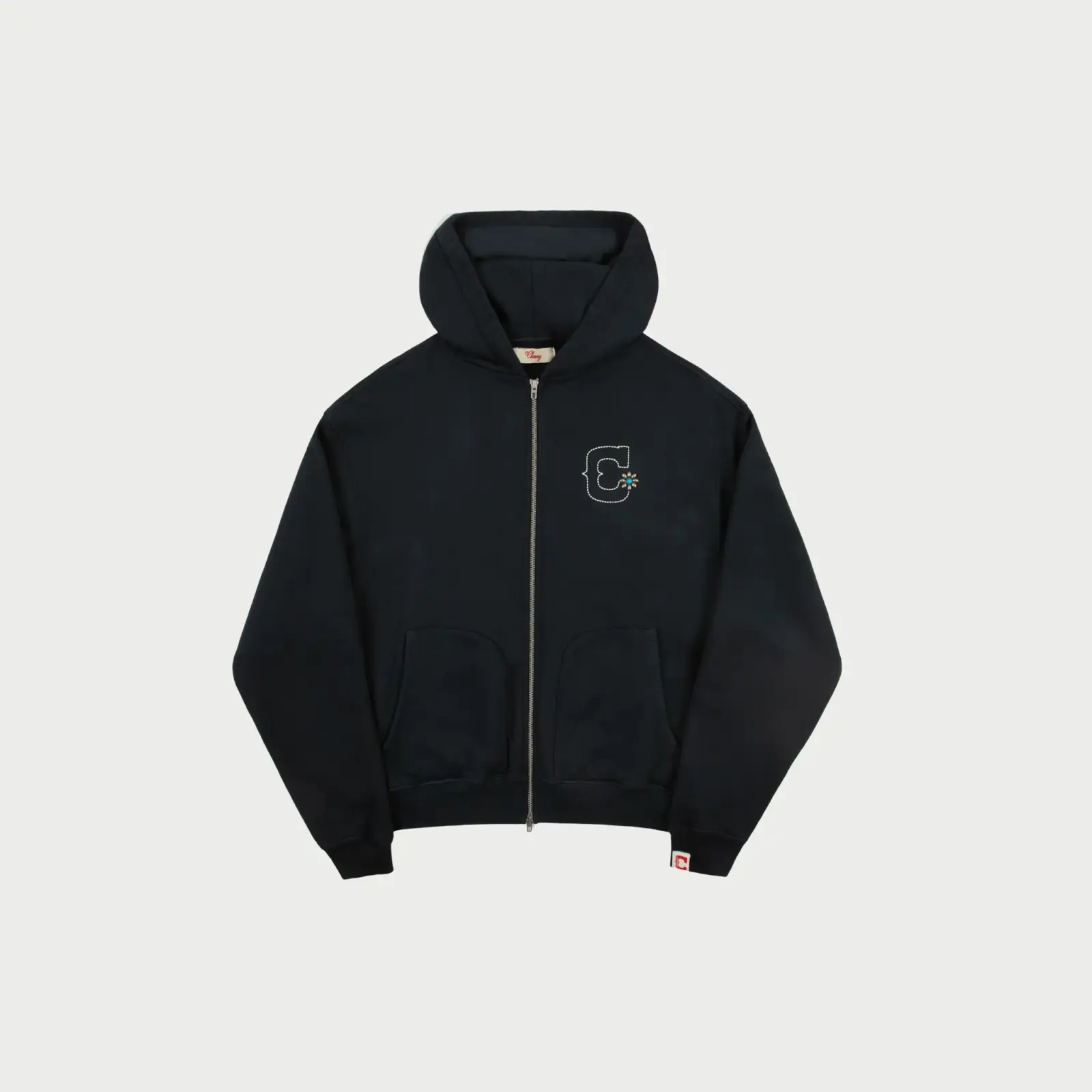 Image of Studded Zip Up Hoodie (Vintage Black)