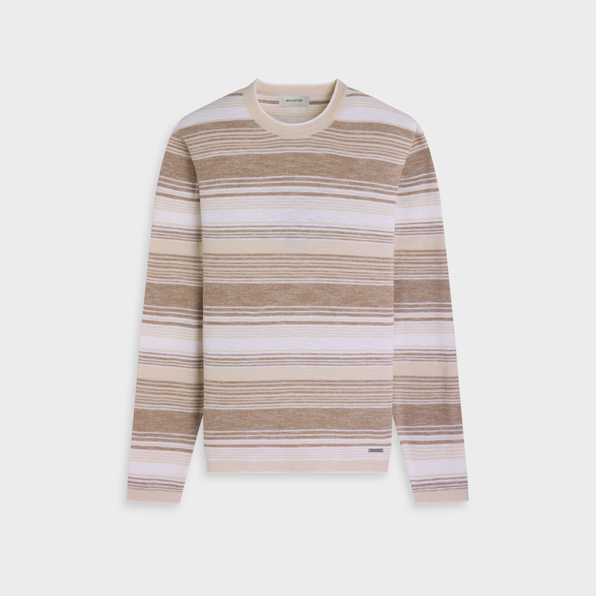 Textured Striped Crewneck Sweater