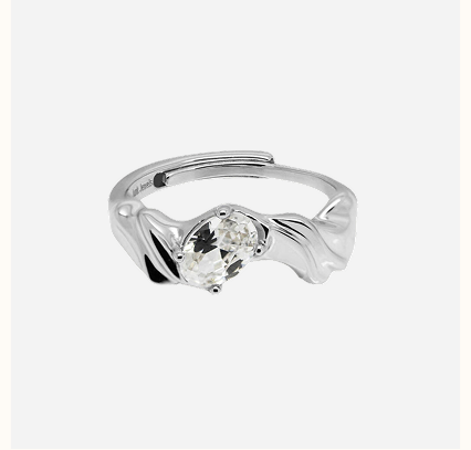 Molten Jewelled Adjustable Ring