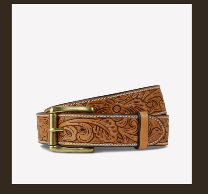 Oak Motte Tooled Belt