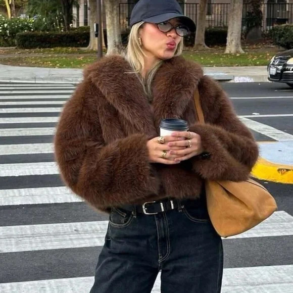 Brown Fur & Fur-Trimmed Coats