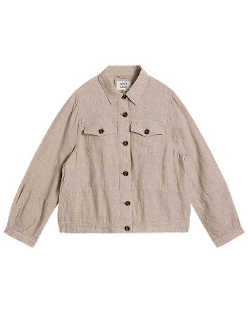 Shop Camille Linen Collared Jacket