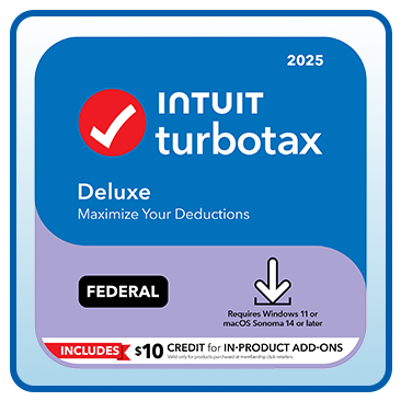 TurboTax Deluxe 2025 Federal Only + E-File Download for PC/Mac, Includes $10 Credit In-Product