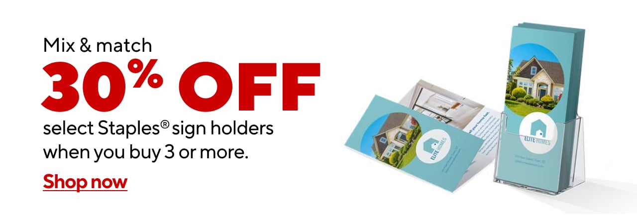 30% off select sign holders when you buy 3 or more