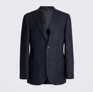 Tailored Fit Navy Twill Linen Suit