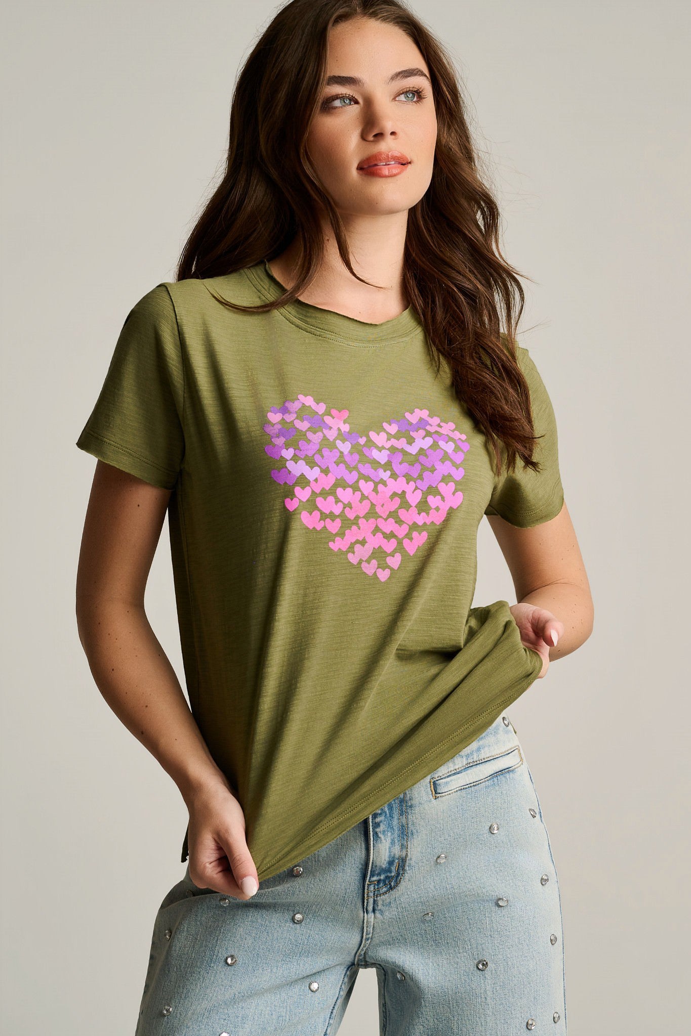 Image of HEART BEATS COTTON T-SHIRT