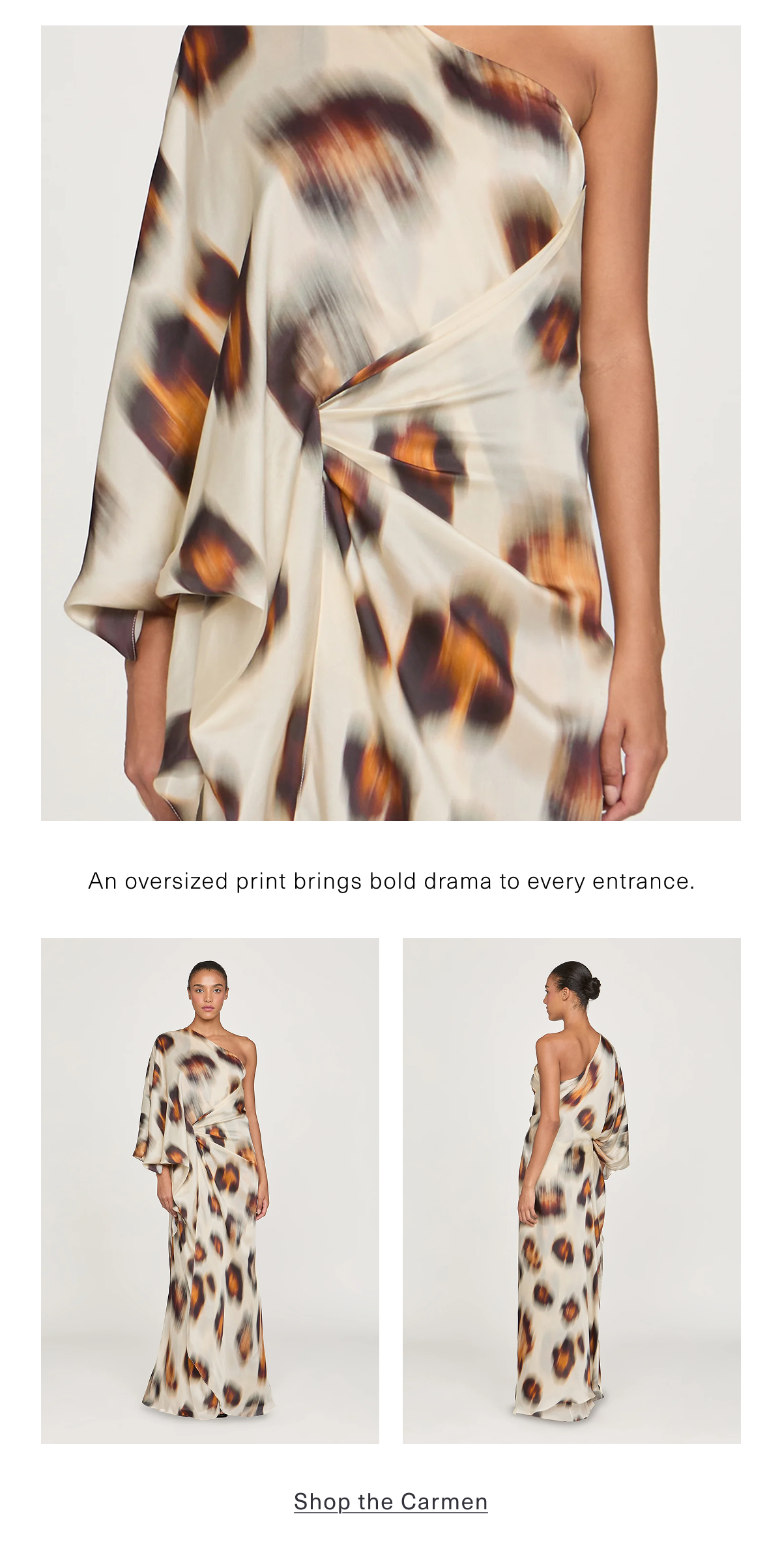 An oversized print brings bold drama to every entrance. Shop the Carmen