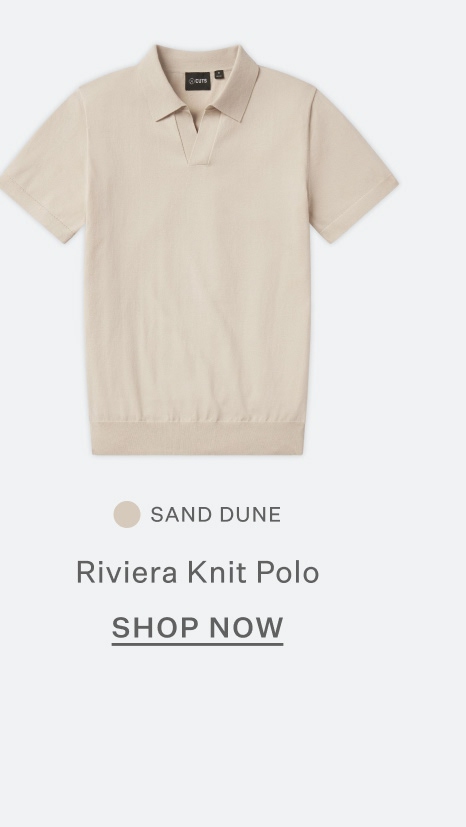 Riviera Knit Polo in Sand Dune