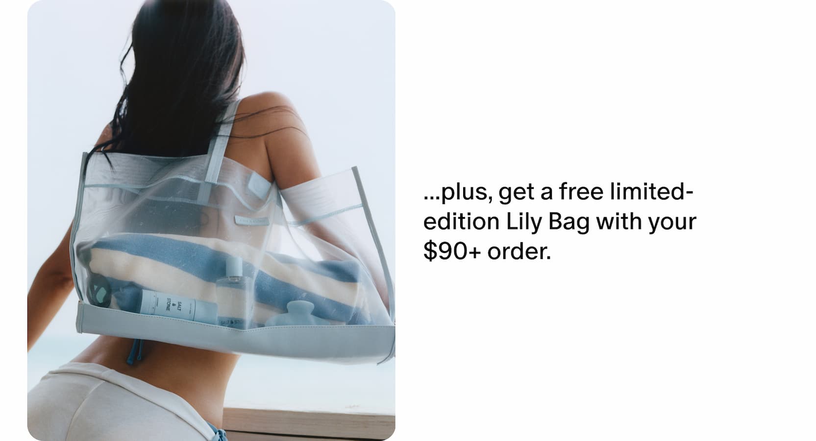 ...plus, get a free limited-edition Lily Bag with your $90+ order. 