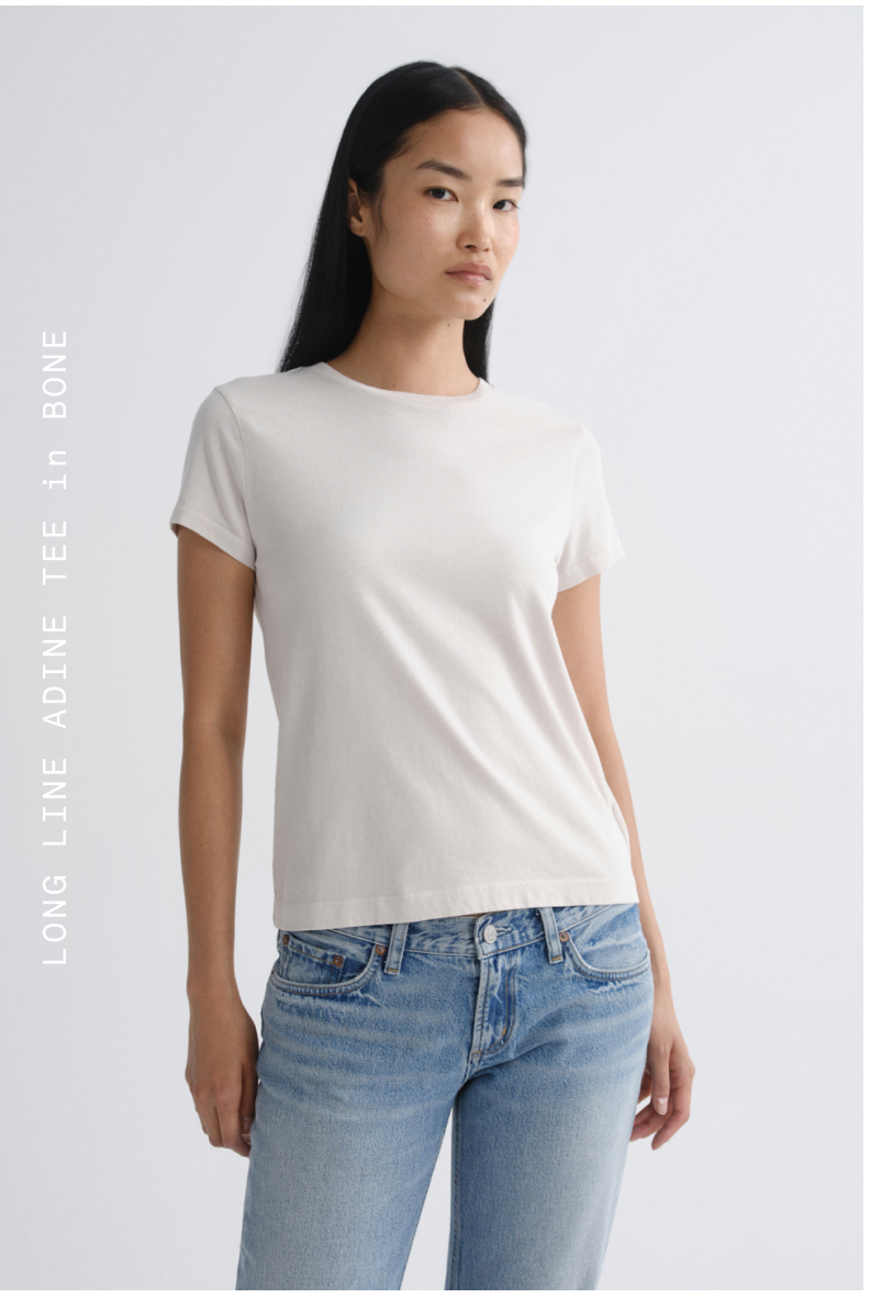 Long Line Adine Tee in Bone