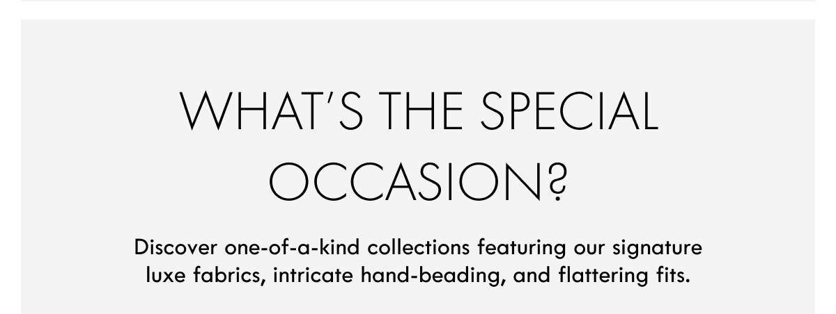 What’s the Special Occasion?