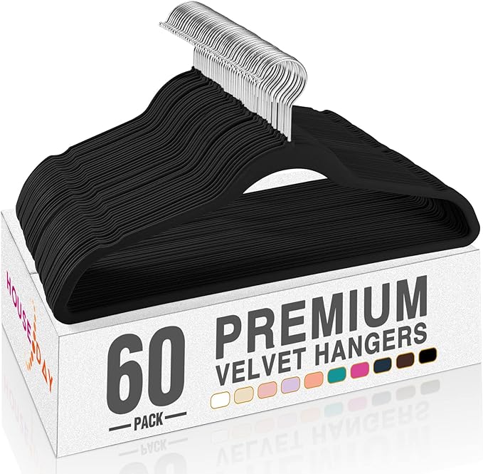 House Day Velvet Hangers, 60-Pack