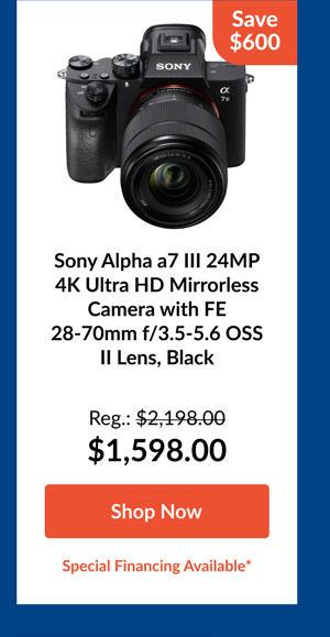 Sony Alpha a7 III 24MP 4K Ultra HD Mirrorless Camera with FE 28-70mm f/3.5-5.6 OSS II Lens