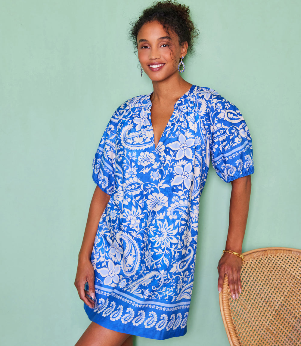 Image of Puff Sleeve Peasant Dress