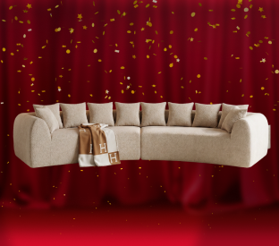 Brosa Regalia 5 Seater Compressed Sofa (Beige) Product Image