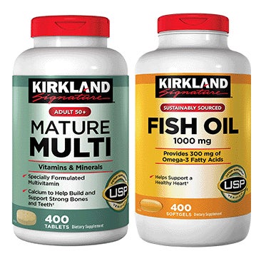 Kirkland Signature Adult 50+ Mature Multi Tablets or Fish Oil Softgels