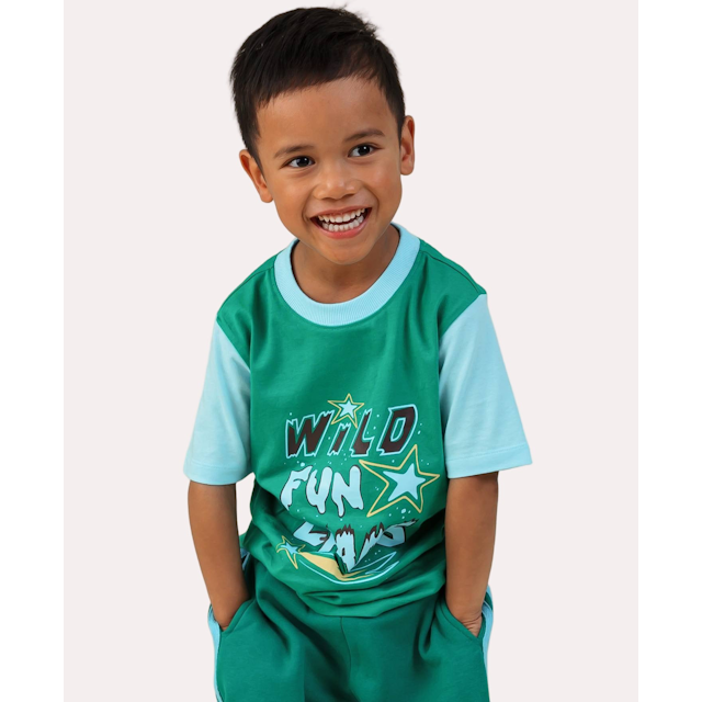 Little Kids' Short Sleeve Colourblock Print Tee