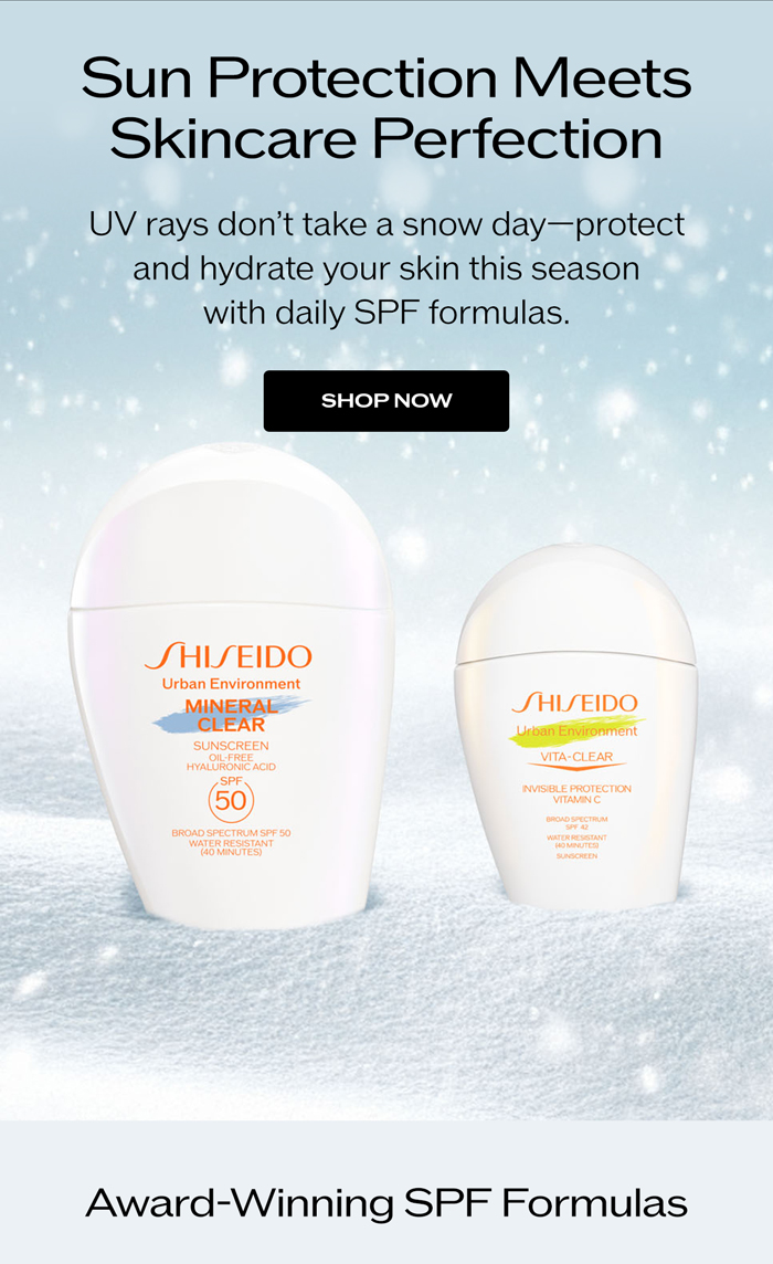 UV rays don’t take a snow day—protect and hydrate your skin this season with daily SPF formulas.