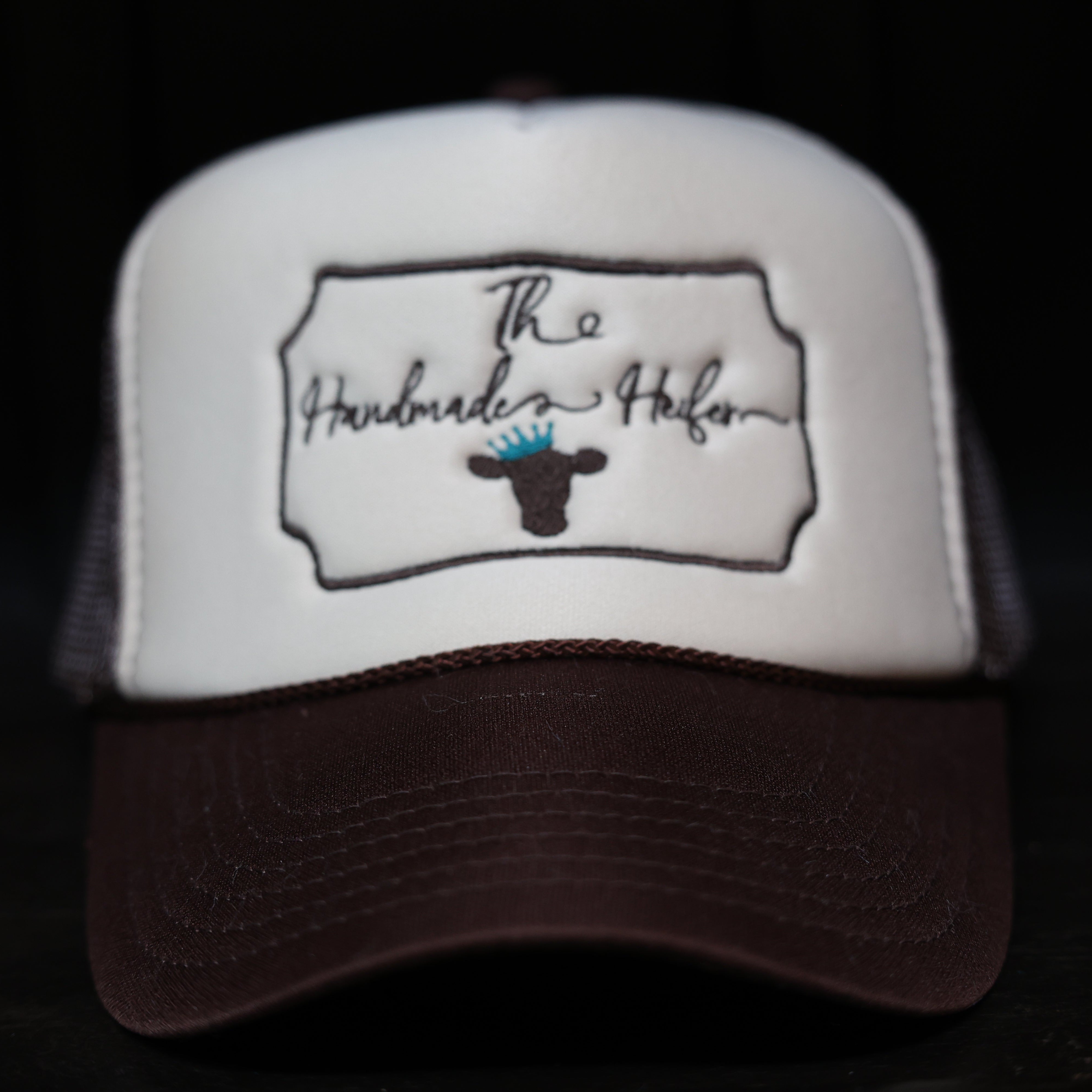 The Handmade Heifer: Khaki/ Chocolate Trucker Hat