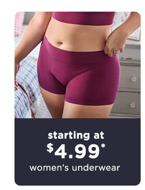 starting at $4.99 women's underwear