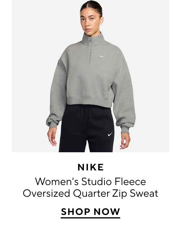 Nike	Women's Studio Fleece Oversized Quarter Zip Sweat