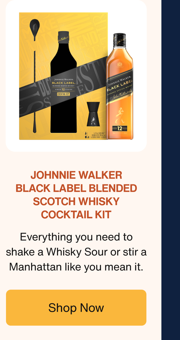 Johnnie Walker Black Label Blended Scotch Whisky Cocktail Kit