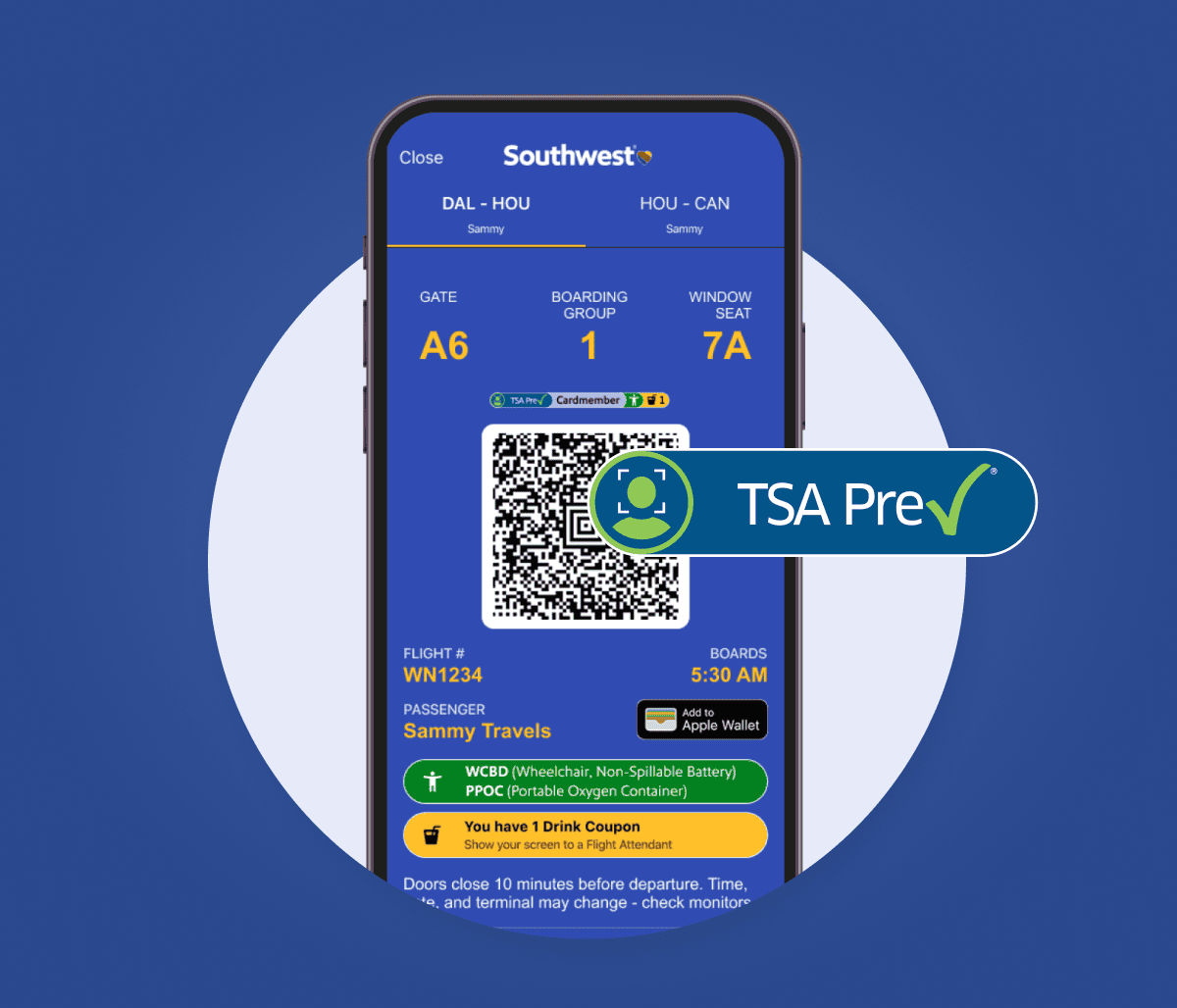 TSA PreCheck® Touchless ID is now available at your home airport. TSA PreCheck® Touchless ID may not be available on flights booked before you opted in to the program. [Learn more].