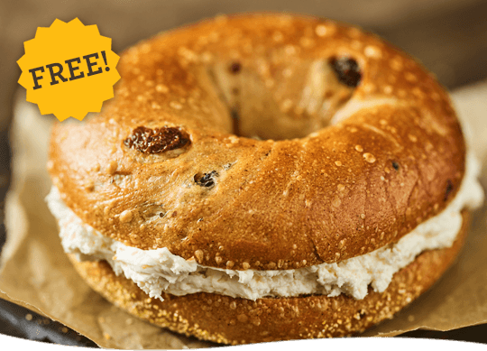 Free bagel and shmear!