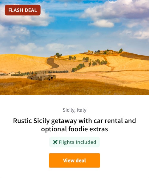 Rustic Sicily getaway with car rental and optional foodie extras
