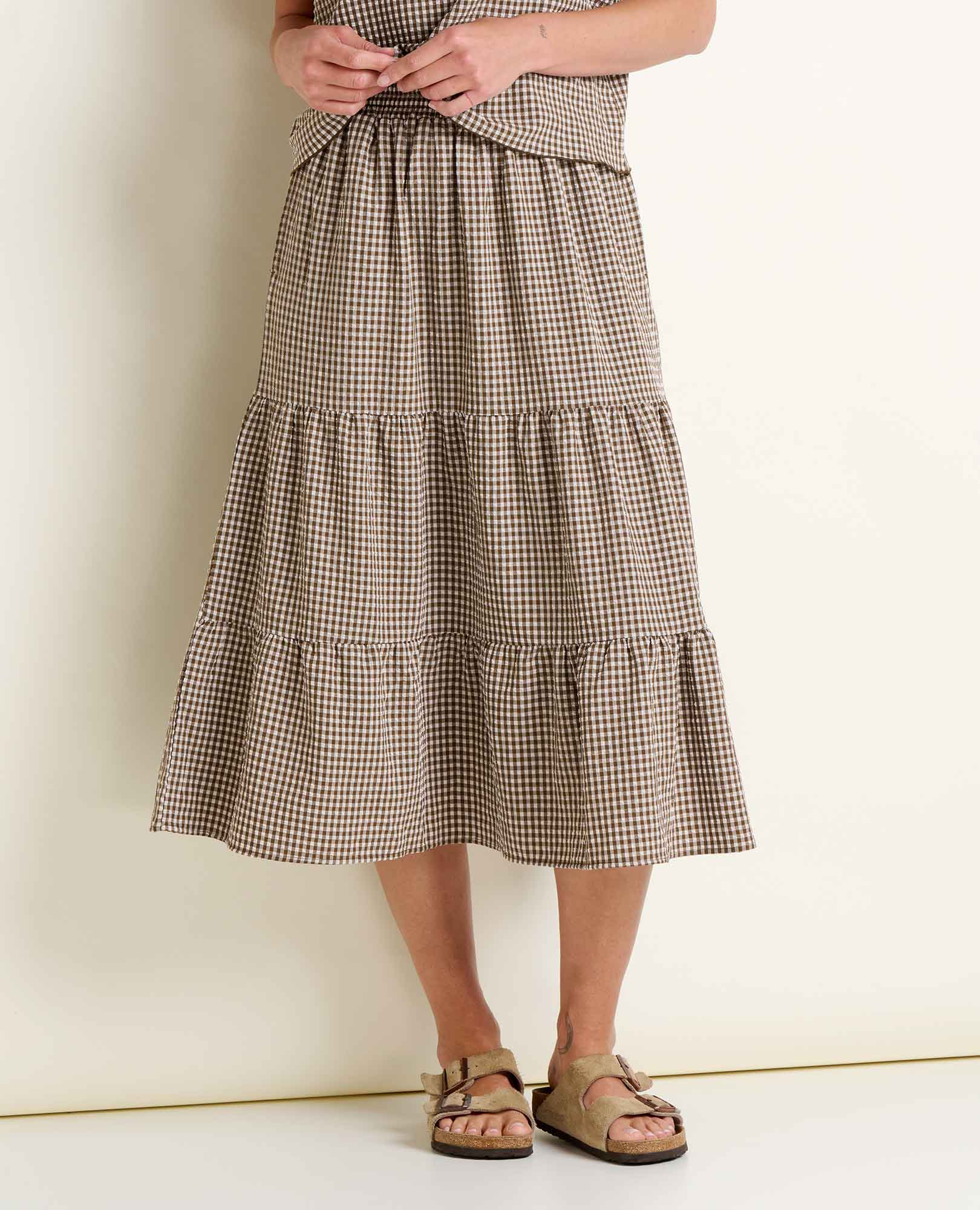 Image of Sunkissed Tiered Midi Skirt