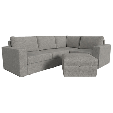 Flexsteel Modular Sectional with Storage Ottoman and Modular Hubs