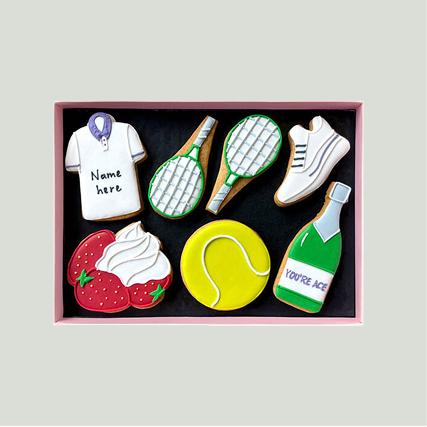 Personalised Spot Of Tennis Iced Biscuits Letterbox Gift