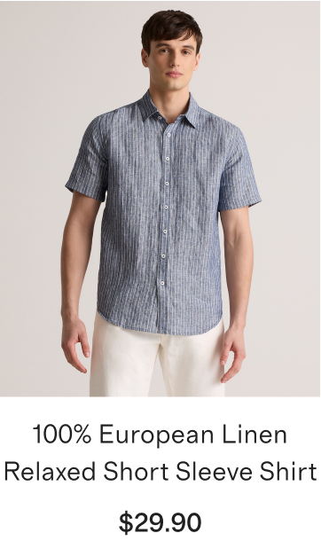 100% European Linen Relaxed Short Sleeve Shirt