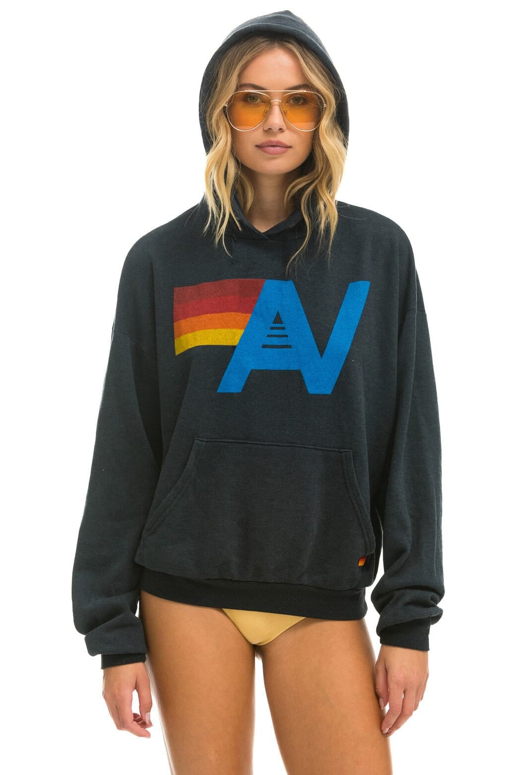 Image of LOGO PULLOVER RELAXED HOODIE - CHARCOAL