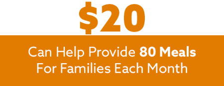 $20 provides 80 meals each month